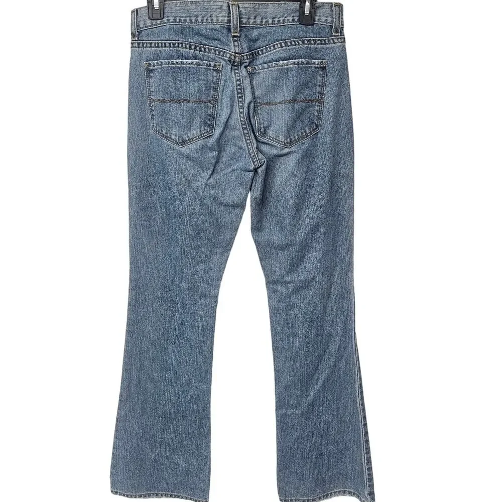 Old Navy Denim Low Waist Flare Jeans Medium Wash 100% Cotton Blue Women's Size 6